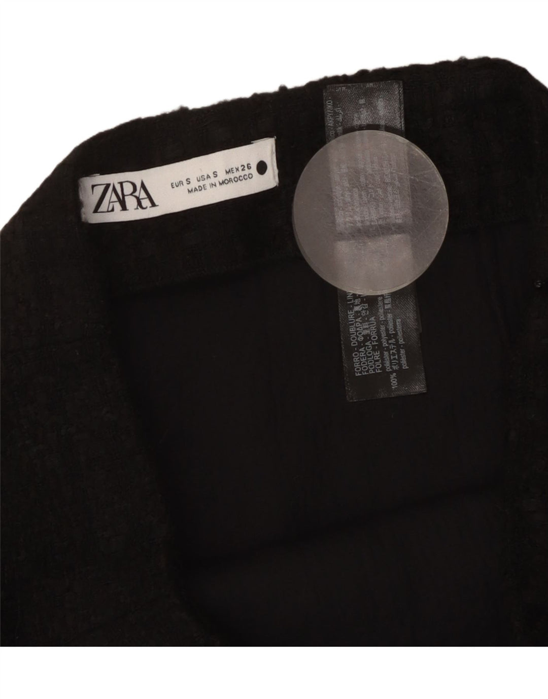 Zara Γυναικεία Μίνι Φούστα Small W26 Black Check Acrylic