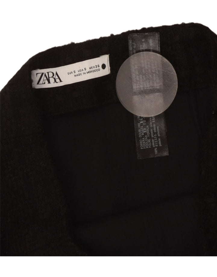 Zara Γυναικεία Μίνι Φούστα Small W26 Black Check Acrylic