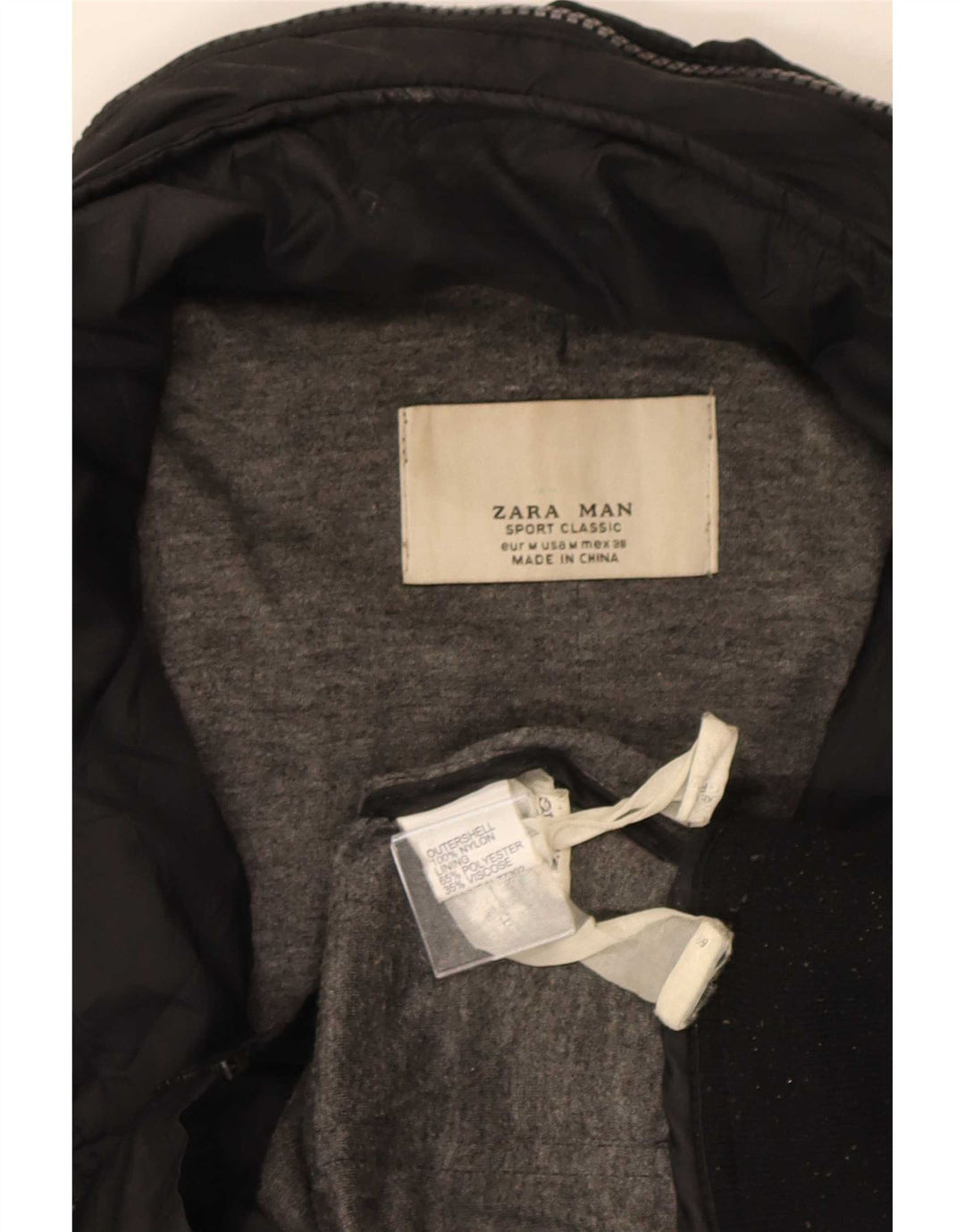 Zara Ανδρικό Bomber Jacket UK 38 Medium Black Nylon