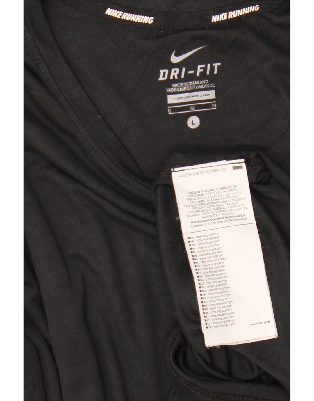 Γυναικείο Nike Dri Fit Μακρυμάνικο UK 16 Large μαύρο πολυεστέρα