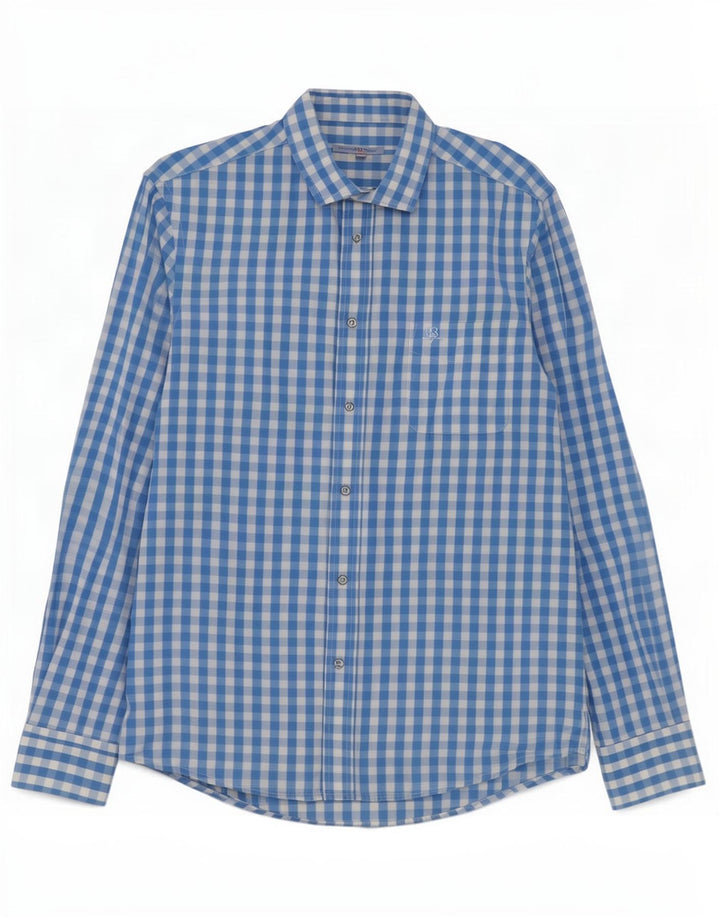 Ανδρικό πουκάμισο Harmont & Blaine 2XL Blue Gingham Cotton
