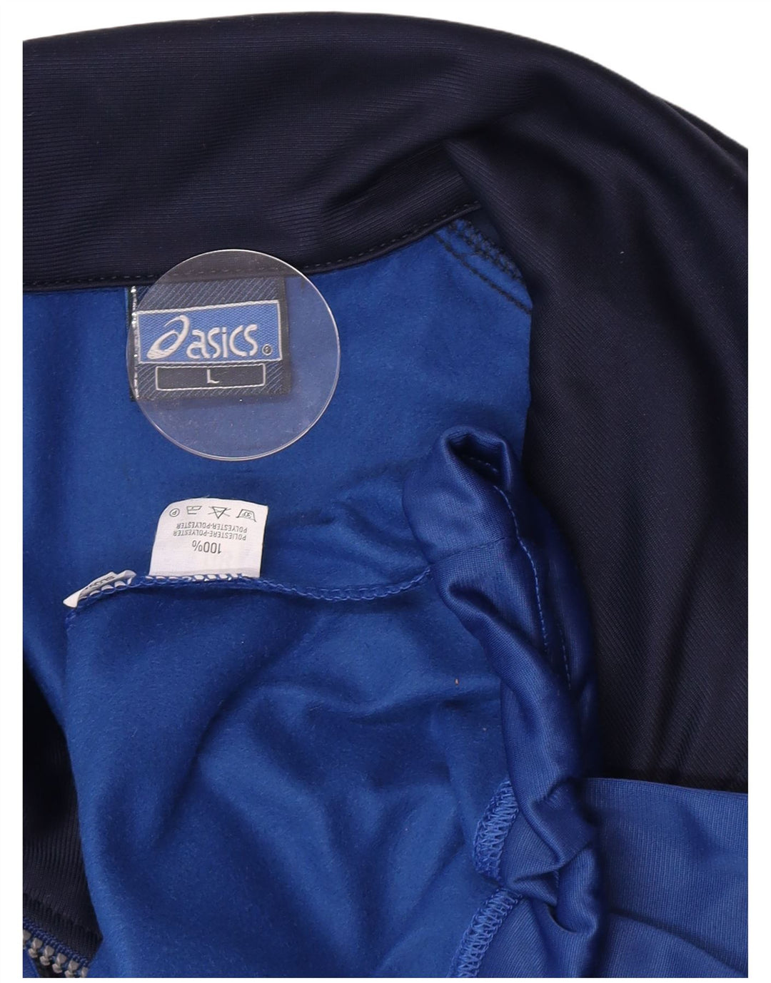 Ανδρική φόρμα γυμναστικής γραφική Asics Top μπουφάν μεγάλο μπλε χρώματος πολυεστέρας