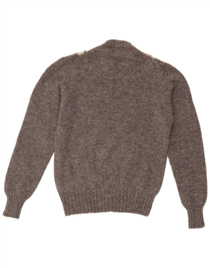 Claudio γυναικείο πουλόβερ με λαιμόκοψη UK 14 Large Grey Argyle/Diamond