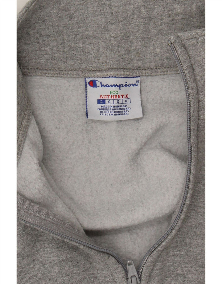 CHAMPION Mens Zip Neck Sweatshirt Jumper Large Grey Vintage Champion and Second-Hand Champion from Messina Hembry 