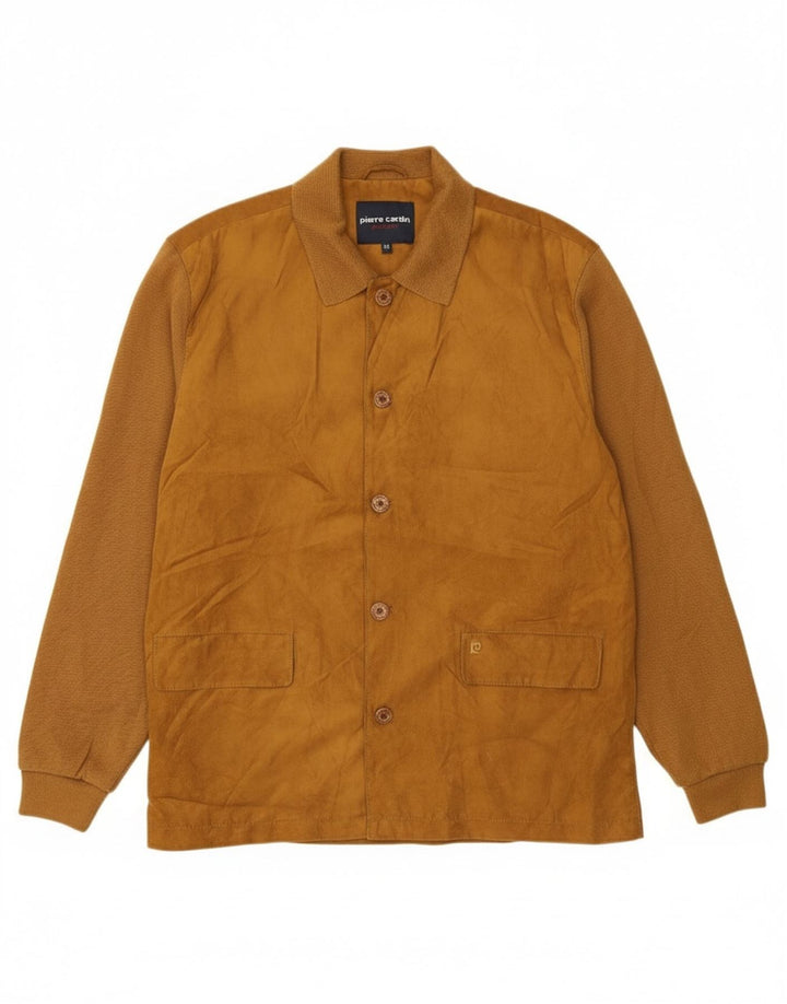 PIERRE CARDIN Mens Suede Jacket IT 54 2XL Brown Leather