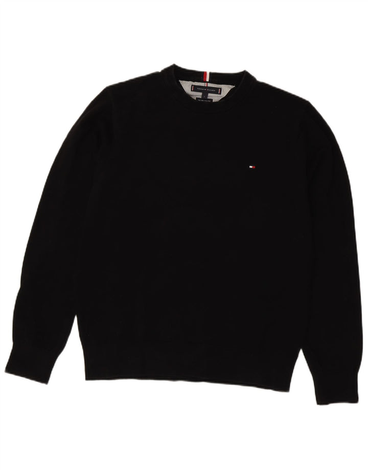 Ανδρικό φούτερ TOMMY HILFIGER Jumper μεγάλο μαύρο βαμβακερό