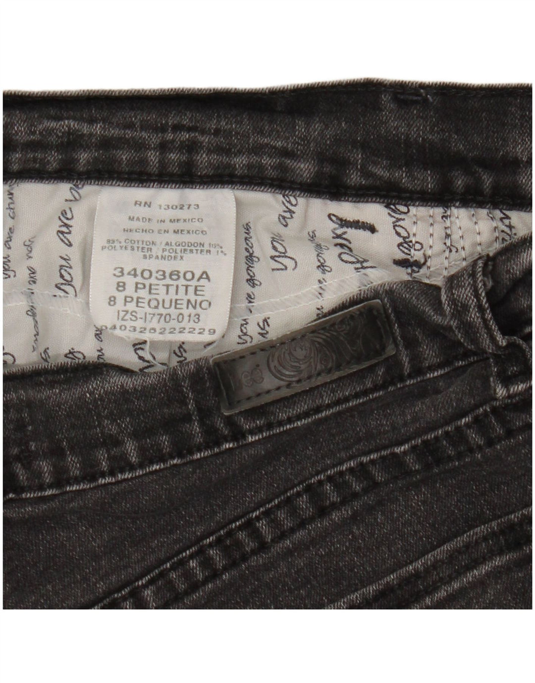 Γυναικείο Petite Straight Jeans LEE US 8 Medium W30 L27 Μαύρο βαμβακερό