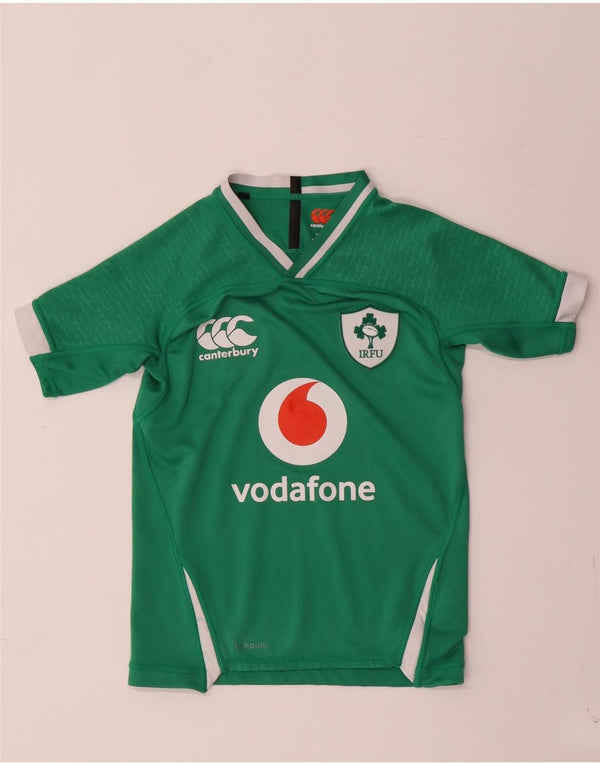 Canterbury Boys IRFU Graphic T-shirt Top 7-8 Years Green Colourblock