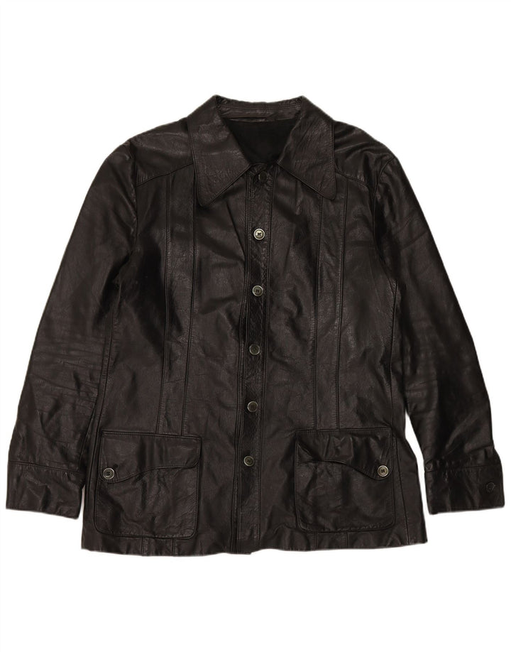 VINTAGE Ανδρικό Δερμάτινο Μπουφάν UK 38 Μεσαίο Μαύρο