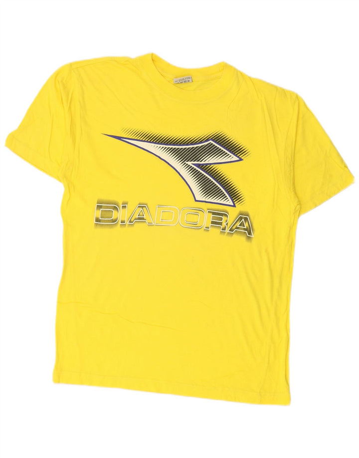 Ανδρικό T-Shirt γραφικό DIADORA Τοπ μεσαίο κίτρινο βαμβακερό