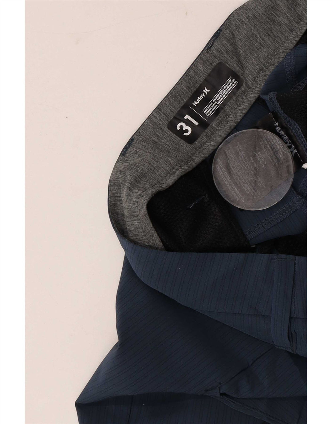 Ανδρικό σορτς Chino Hurley Medium W31 Navy Blue ριγέ πολυεστέρας