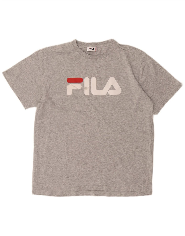 Ανδρικό γραφικό T-Shirt Fila Top Μεσαίο γκρι βαμβακερό
