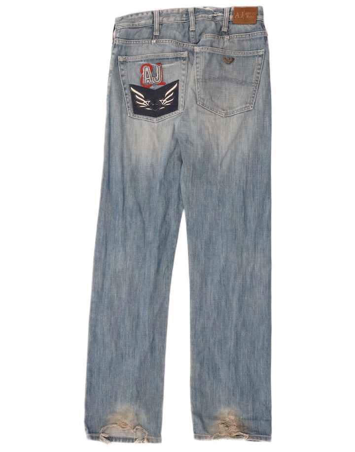 Ανδρικό τζιν ARMANI Graphic Distressed Straight W29 L31 Blue