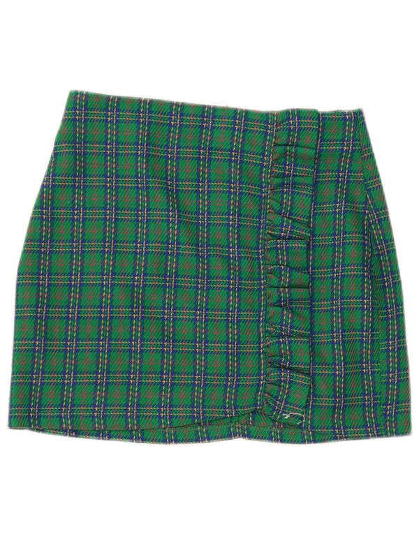 TOPSHOP Γυναικεία Petite Mini Φούστα UK 6 XS W26 Green Check