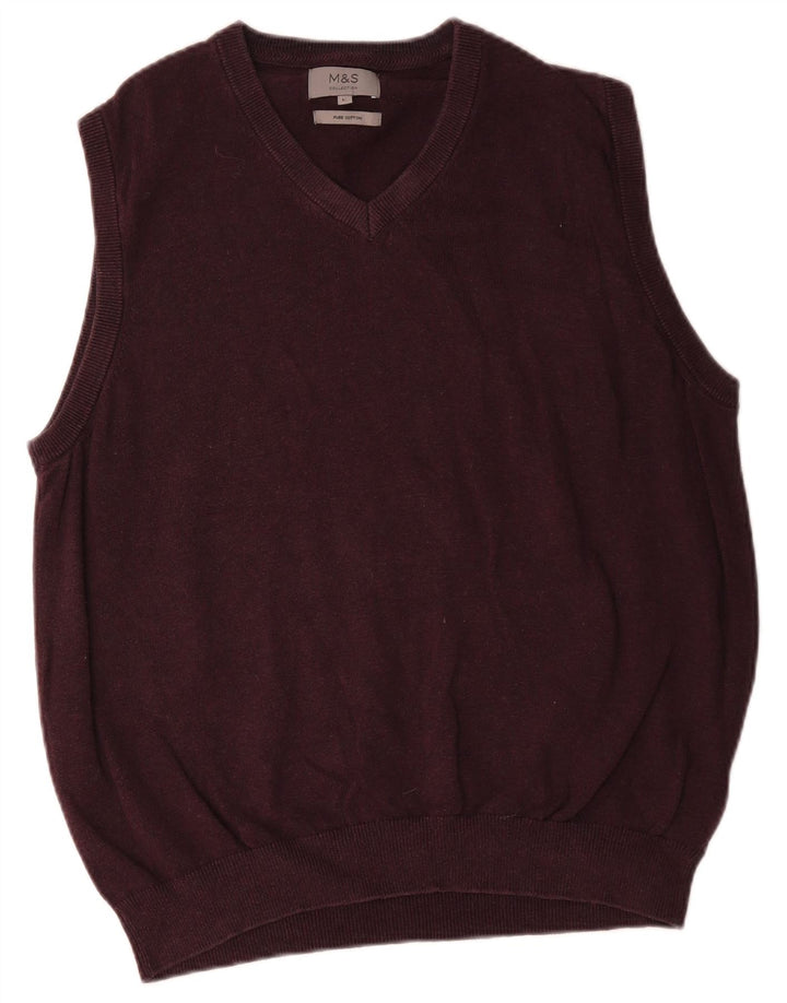 Marks & Spencer Ανδρικό γιλέκο Tank Top Μεγάλο Μωβ Βαμβακερό