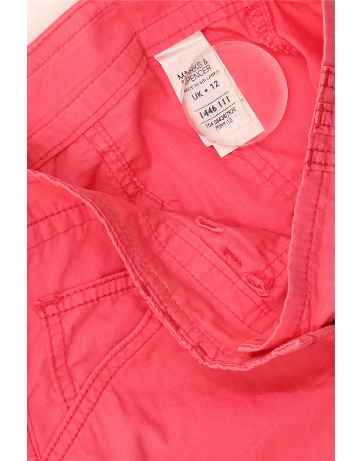Marks & Spencer Γυναικεία Φούστα Cargo UK 12 Medium W32 Ροζ βαμβακερή