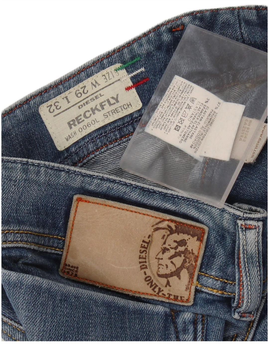 Γυναικείο τζιν DIESEL Reckfly ίσιο W29 L32 Μπλε βαμβακερό