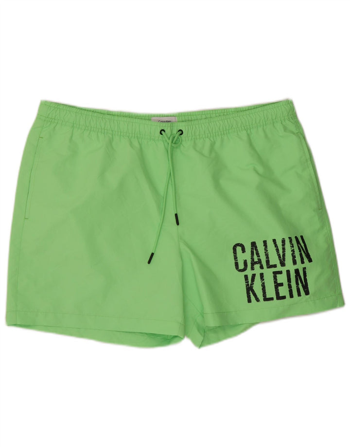 CALVIN KLEIN Ανδρικό γραφικό σορτς κολύμβησης 2XL πράσινο πολυεστέρα