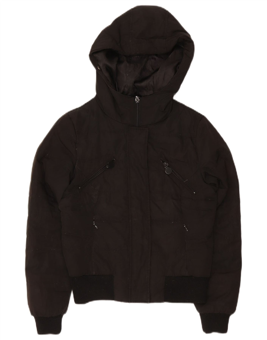 Zara Γυναικείο μπουφάν με κουκούλα UK 10 Small Black