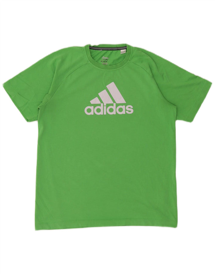 Μπλουζάκι ADIDAS Boys Climalite Graphic T-Shirt 15-16 ετών πράσινο βαμβακερό