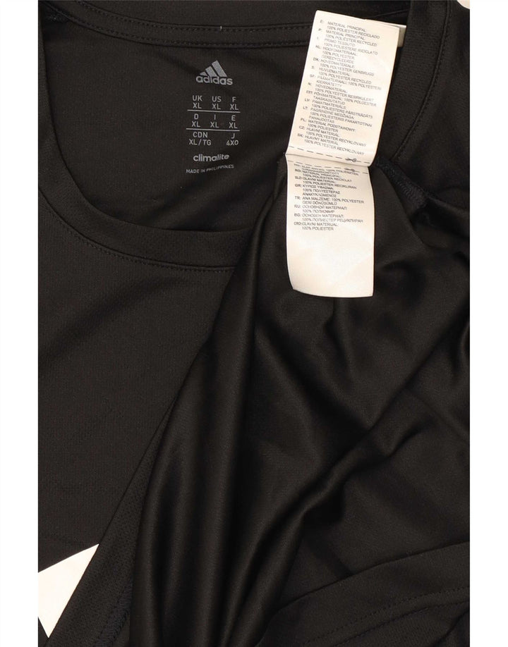 Ανδρικό γραφικό T-Shirt Adidas Climalite Top XL μαύρο πολυεστέρα