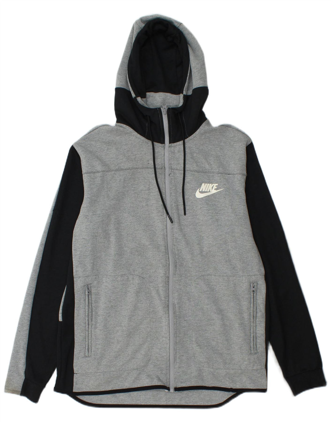 Ανδρικό πουλόβερ NIKE με φερμουάρ με κουκούλα μεσαίου γκρι, βαμβακερό