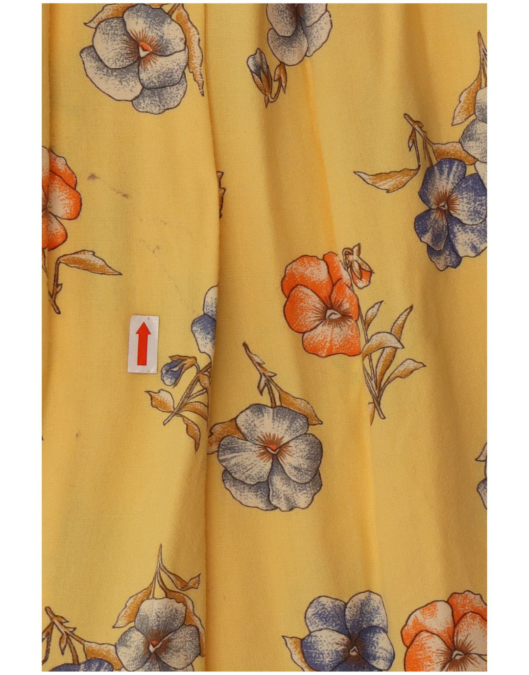 Vintage Γυναικεία Midi Flared Φούστα W24 XS Κίτρινο Floral