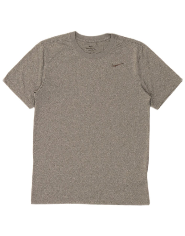 Nike Mens Dri Fit T-Shirt Top Small Grey Flecked Polyester