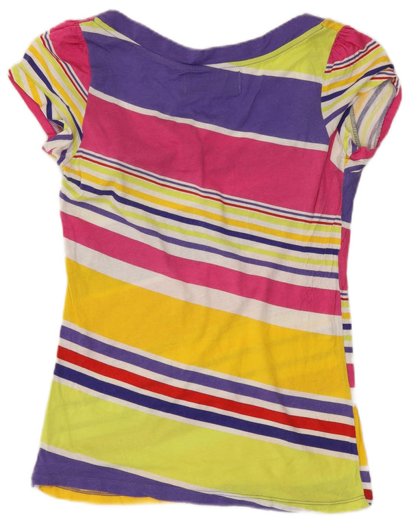Zara Γυναικείο T-Shirt Top UK 12 Medium πολύχρωμο ριγέ