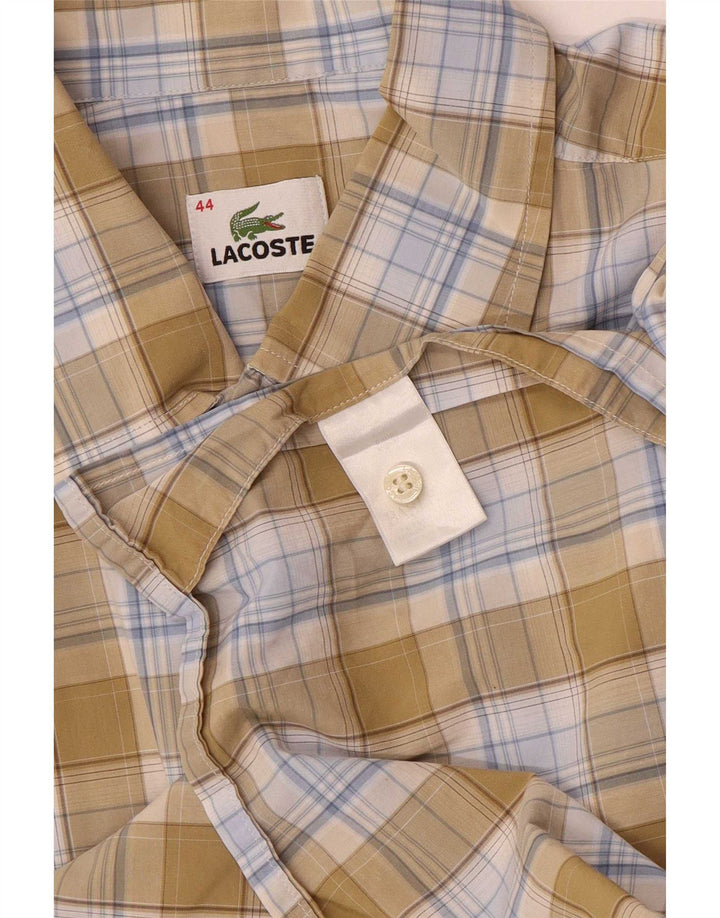 Ανδρικό κοντομάνικο πουκάμισο Lacoste 44 XL Χακί βαμβακερό