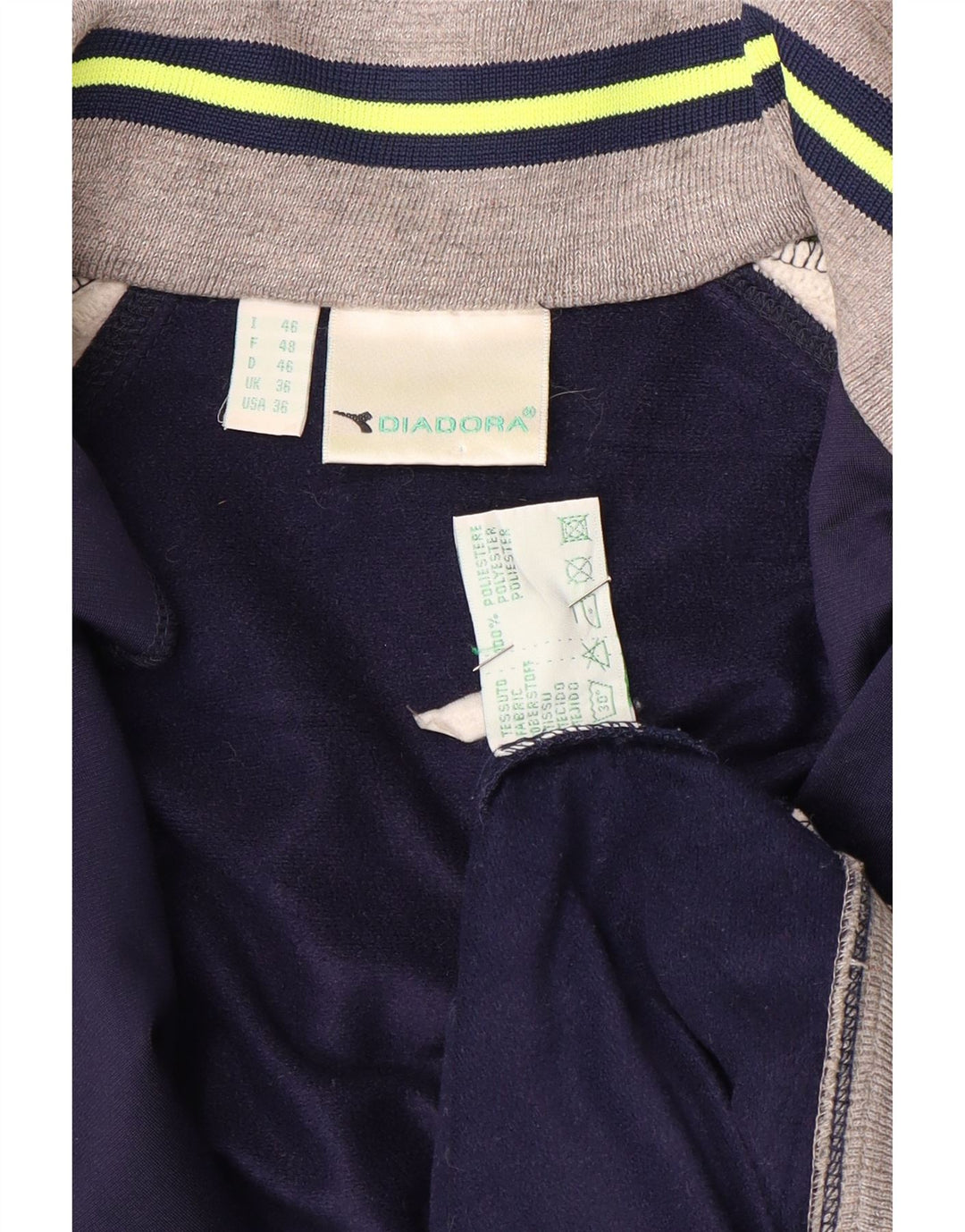 Ανδρική φόρμα γυμναστικής γραφική Diadora Top Jacket UK 36 Small Navy Blue Colourblock