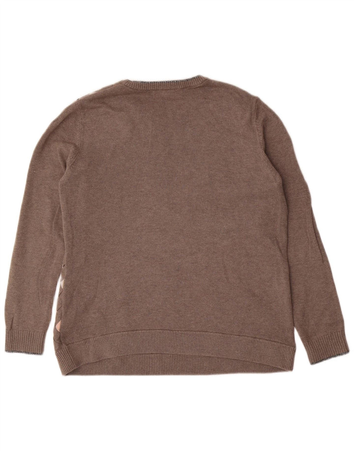 Γυναικείο πουλόβερ με λαιμόκοψη Ted Baker, Μέγεθος 3, Medium Grey Argyle/Diamond