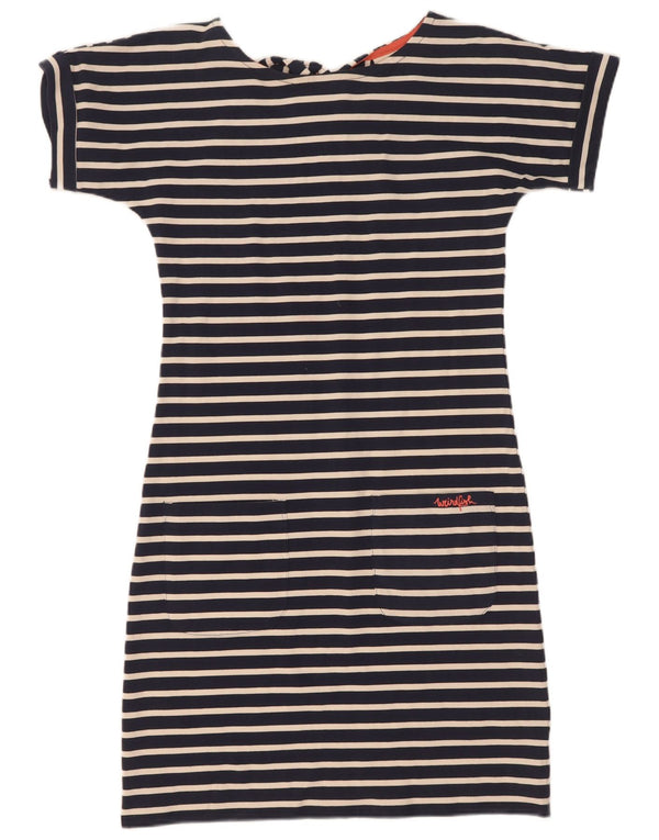 Weird Fish Γυναικείο T-Shirt Φόρεμα UK 8 Small Navy Blue ριγέ βαμβακερό