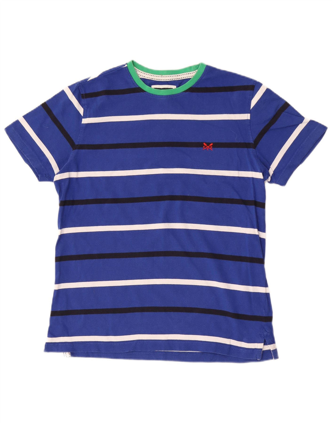 Ανδρικό T-Shirt Crew Clothing Top Βαμβακερό μεσαίο μπλε ριγέ