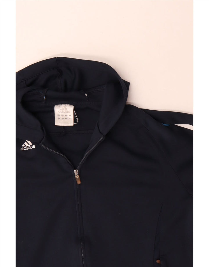 Ανδρικό πουλόβερ με κουκούλα με φερμουάρ Adidas Climalite Small Navy Blue Polyester