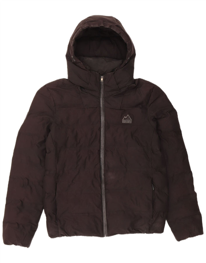 Superdry Ανδρικό μπουφάν με κουκούλα UK 40 μεγάλο μαύρο πολυεστέρα