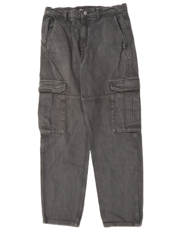 Zara Ανδρικό Cargo Loose Jeans EU 38 Small W30 L29 Γκρι