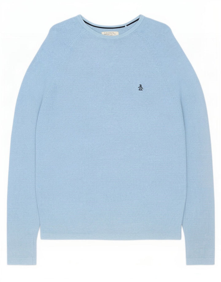 Ανδρικό πουλόβερ Penguin Boat Neck Jumper Μεσαίο μπλε βαμβακερό