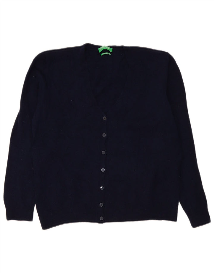 Γυναικείο πουλόβερ Benetton Cardigan UK 14 Large Navy Blue Wool