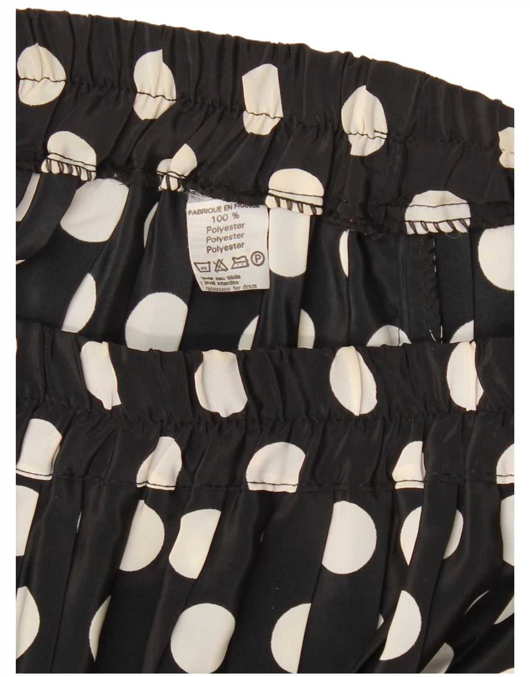 VINTAGE Γυναικεία Πλισέ Φούστα W26 Μικρή Μαύρη Πουά Πολυεστέρας