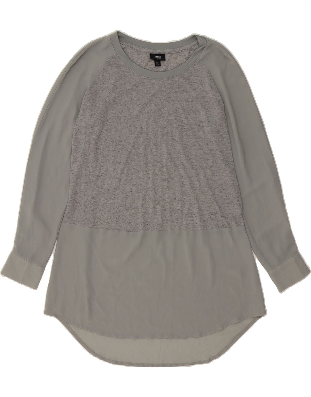 MOSSIMO Womens Longline Blouse Top UK 14 Medium Grey Flecked Vintage Mossimo and Second-Hand Mossimo from Messina Hembry 