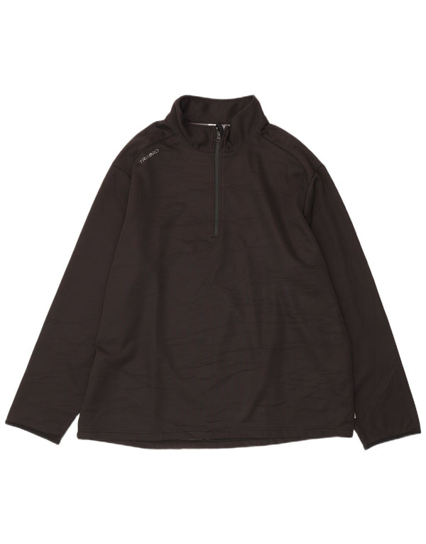 Ανδρικό φούτερ με φερμουάρ TRIBORD 3XL μαύρο πολυεστέρα