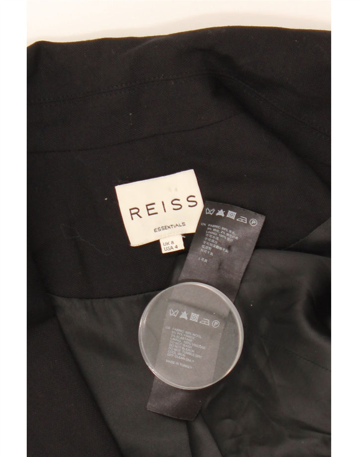 REISS Γυναικείο σακάκι 1 κουμπιού UK 8 Small Black Wool