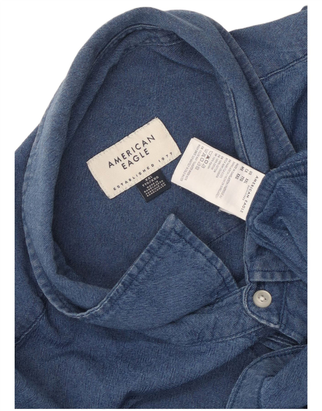 Ανδρικό πουκάμισο American Eagle 2XL μπλε βαμβακερό