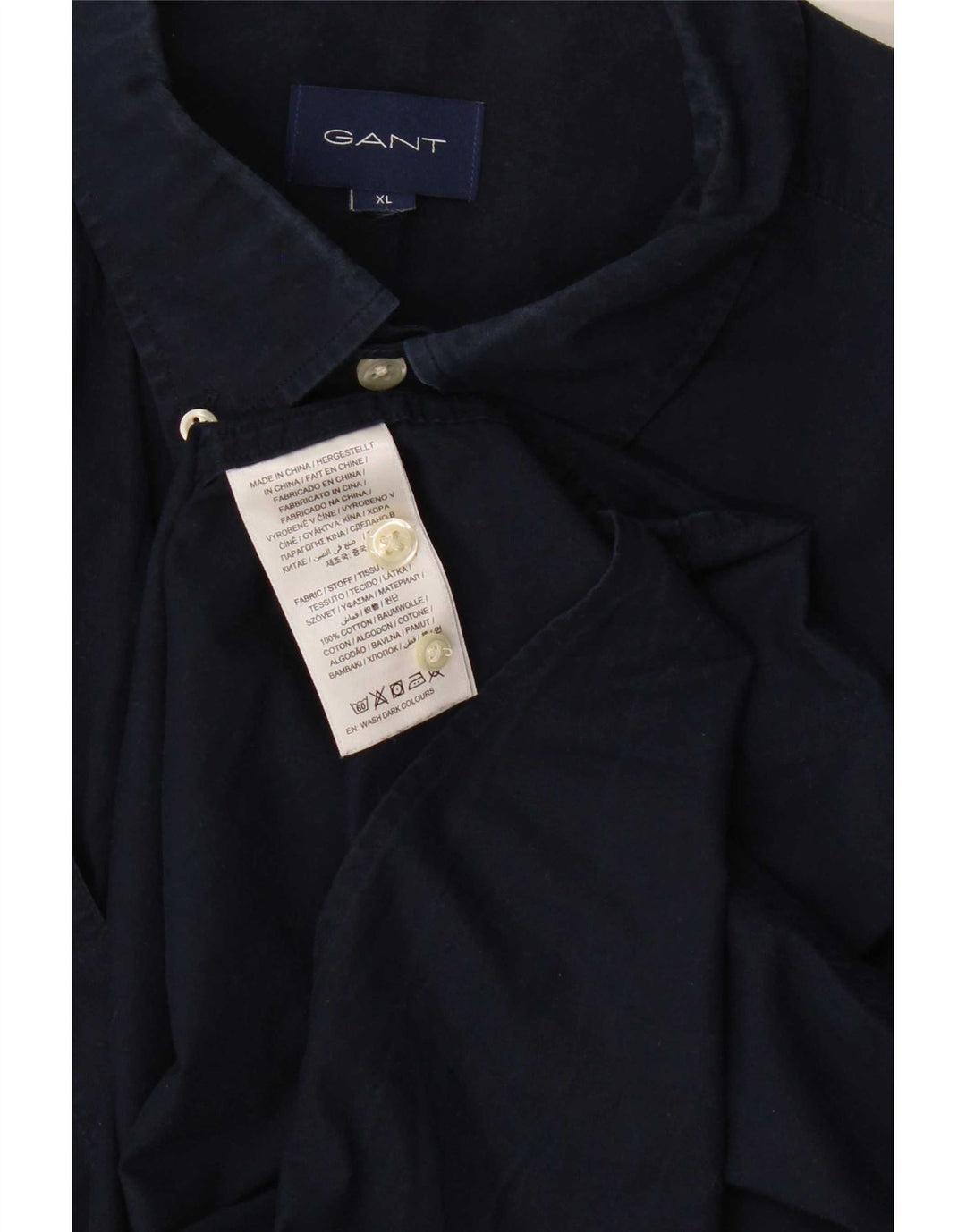 Ανδρικό πουκάμισο Gant κανονικό XL Navy Blue βαμβακερό
