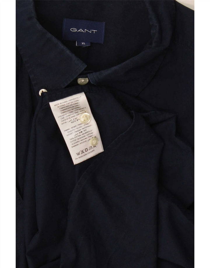 Ανδρικό πουκάμισο Gant κανονικό XL Navy Blue βαμβακερό