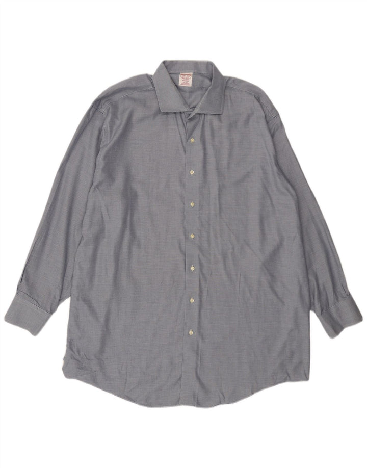 BROOKS BROTHERS Ανδρικό πουκάμισο Madison Μέγεθος 18 1/2 2XL Μπλε Houndstooth Βαμβακερό