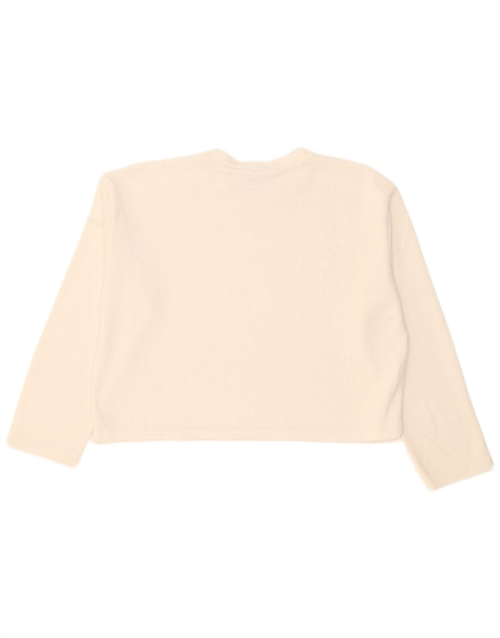 Zara Γυναικείο Crop Oversized τοπ μακρυμάνικο UK 14 Medium White