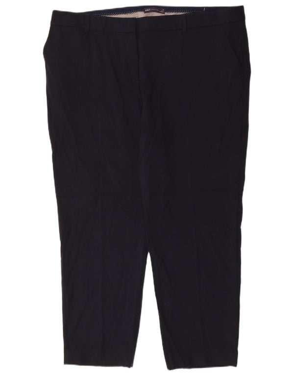 Marks & Spencer Γυναικείο κωνικό κομμένο παντελόνι UK 22 3XL W44 L28 Navy Blue