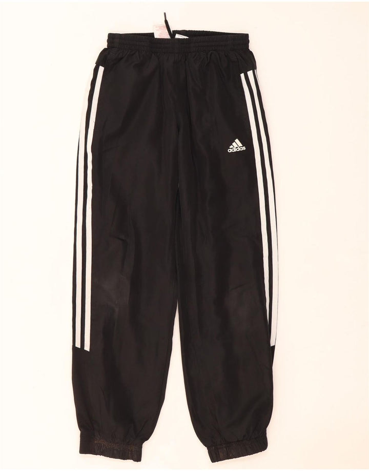 Adidas Boys Tracksuit Trousers Joggers 9-10 Years Black Polyester